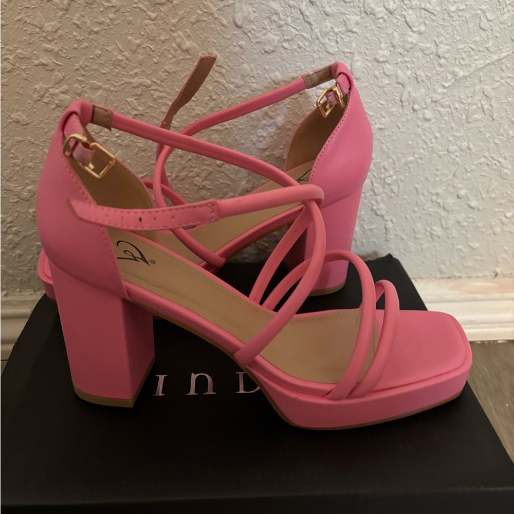 Windsor Pink Strappy Block Heels
